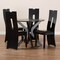 Baxton Studio Cian Dark Brown Upholstered and Finished Wood 5-Piece Dining Set 170-8036-10892 - alternate 8